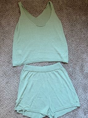 Light Green Knit Women's Set